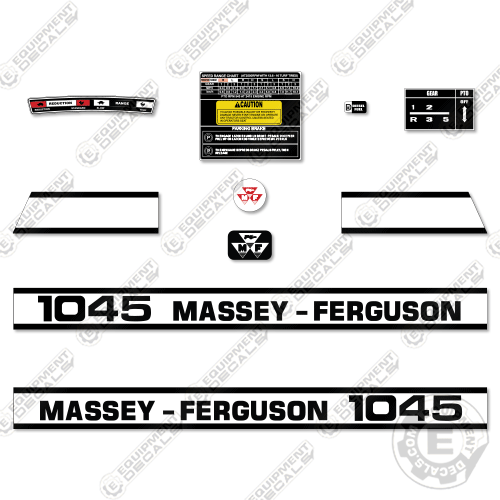 Fits Massey Ferguson 1045 Decal Kit Tractor Hood – Equipment Decals