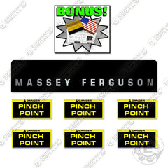 Fits Massey Ferguson 1805 Rear Decal with Pinch Warnings