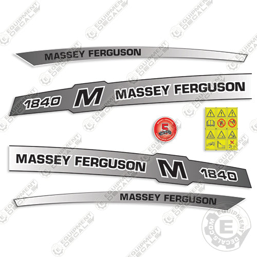 Fits Massey Ferguson 1840M Tractor Decal Kit - Silver Metallic!