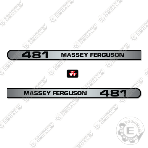 Fits Massey Ferguson 481 Decal Kit Tractor Hood - WITH CAB