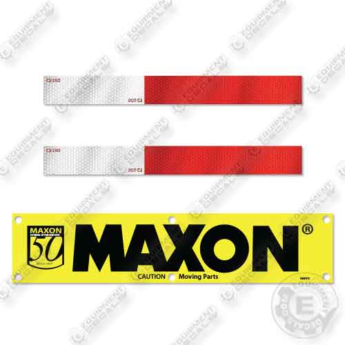 Fits Maxon Logo 50 Years Decal Kit – Equipment Decals