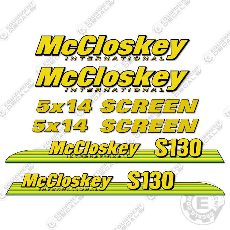 Fits McCloskey International S130 Decal Kit - Screener
