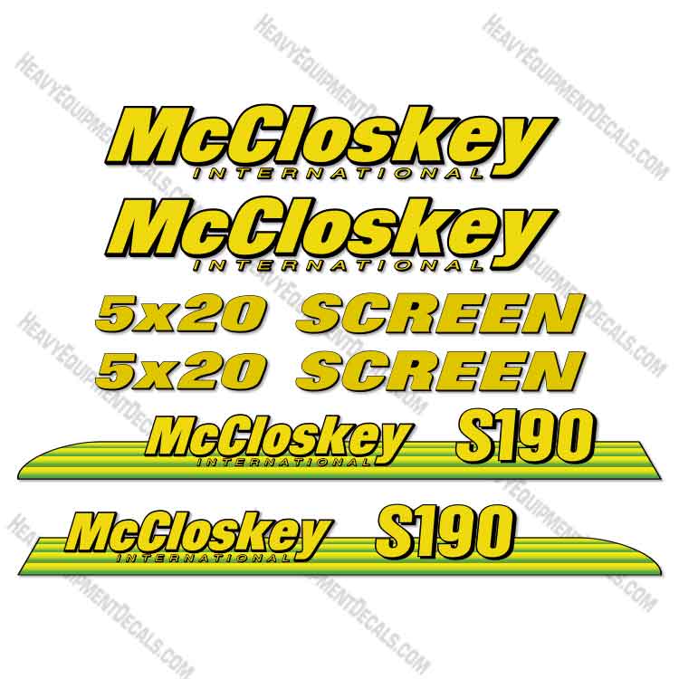 Fits McCloskey International S190 Decal Kit - Screener