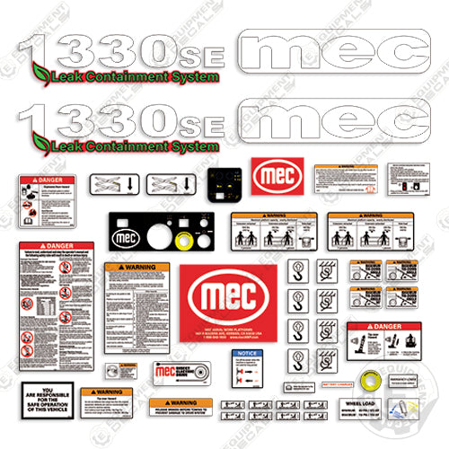 Fits MEC 1330SE Decal Kit Scissor Lift