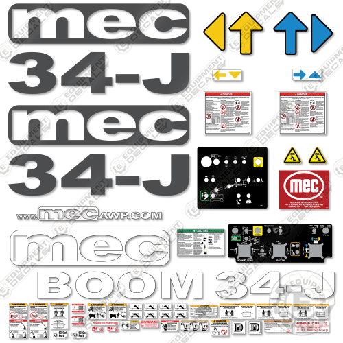 Fits MEC 34-J Decal Kit Boom Lift