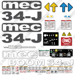 Fits MEC 34-J Decal Kit Boom Lift
