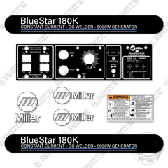 Fits Millermatic 180K Welder Decal Kit