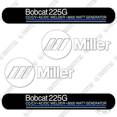 Fits Bobcat Miller Bobcat 225G Decal Kit Generator Welder