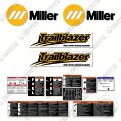 Fits Miller Trailblazer Decal Kit Generator Welder - Custom Yellow