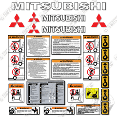 Mitsubishi FD35K Forklift Decal Kit