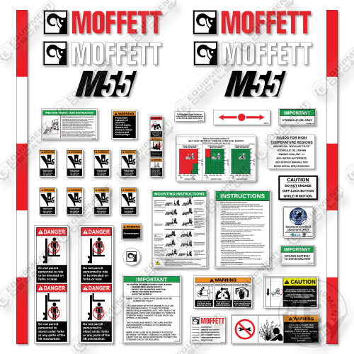 Fits Moffett M55 Decal Kit Forklift