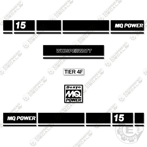 Fits Multiquip Whisperwatt 15 Decal Kit Generator – Equipment Decals