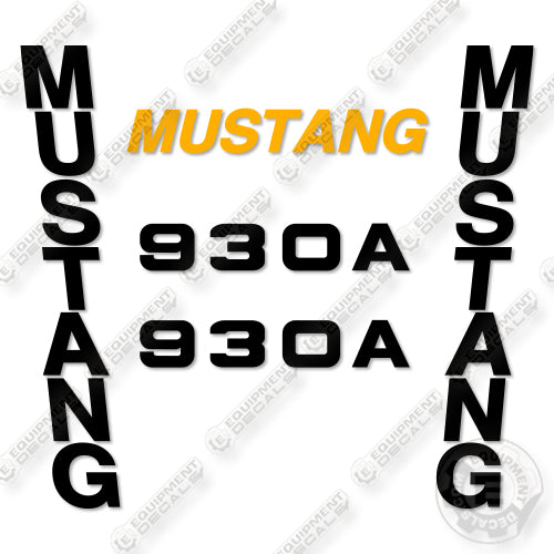 Fits Mustang 930A Decal Kit Skid Steer Loader