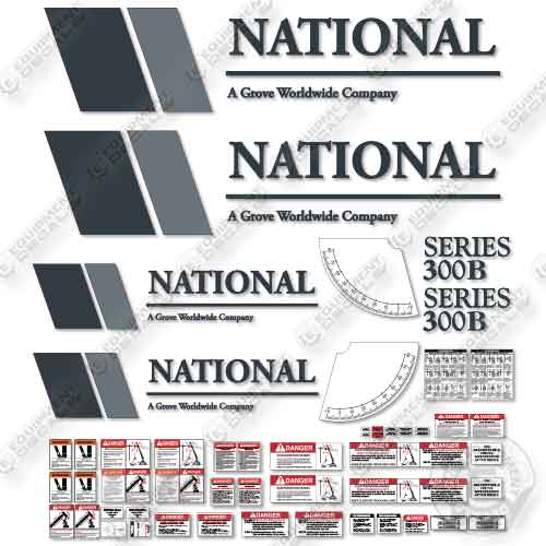Fits National Crane Series 300B Decal Kit