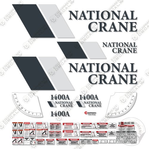 Fits National Crane 1400A Crane Truck Decal Kit