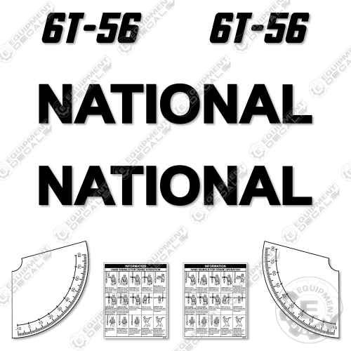 National Crane 6T-56 Decal Kit - Crane Truck