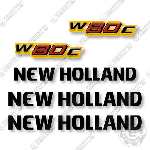 New Holland W80C Decal Kit Wheel Loader - Aftermarket Kit
