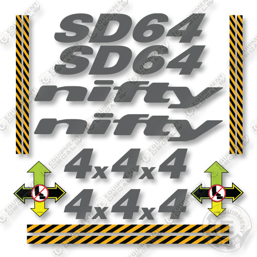 Nifty SD64 Decal Kit Articulating Boom Lift Aftermarket Kit