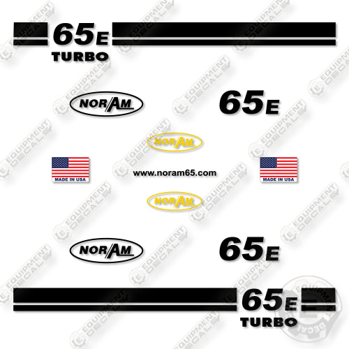 Fits NorAm 65E Decal Kit Motor Grader - Black Version!