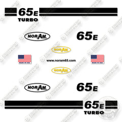 Fits NorAm 65E Decal Kit Motor Grader - Black Version!