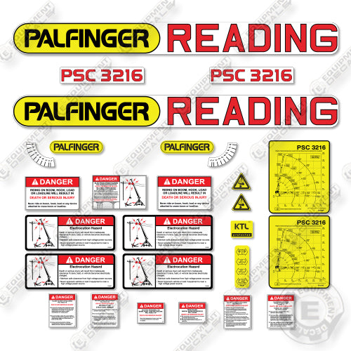 Palfinger PSC3216 Reading Decal Kit Crane- Aftermarket Kit