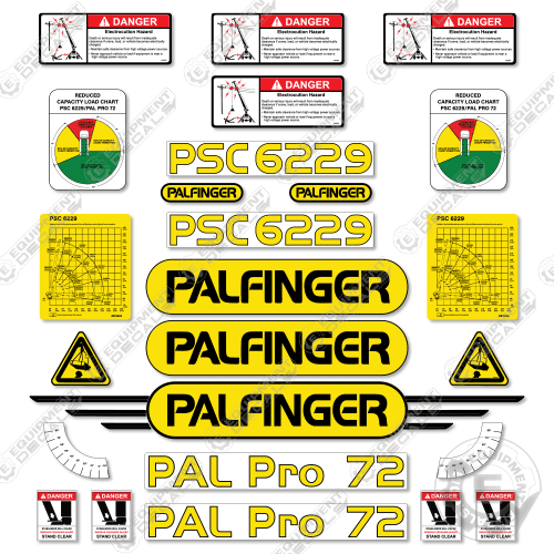 Fits Palfinger PSC 6229 Decal Kit Crane Truck
