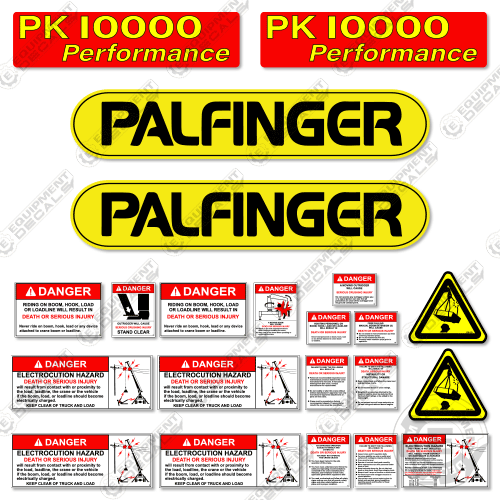 Fits Palfinger PK10000 Decal Kit Crane Truck