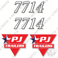 Fits PJ Trailers 7714 Decal Kit Trailer