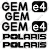 Image of Fits Gem E4 Decal Kit Electric Vehicle - White/Black