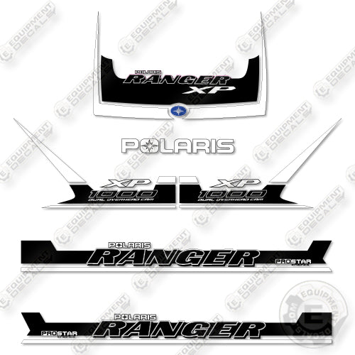 Fits Polaris Ranger 1000XP 2018 White Black Decal Kit Utility Vehicle