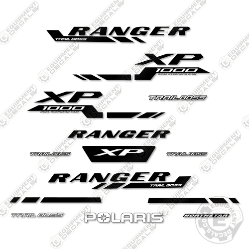 Polaris Ranger 1000 XP Trail Boss Decal Kit UTV -Black- 2025