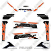 Image of Polaris Ranger 1000HO XP White Lightning Decal Kit UTV -Orange- Aftermarket Kit