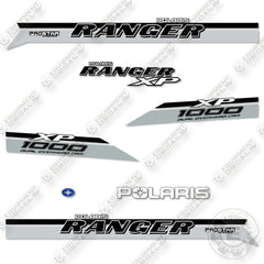 Fits Polaris Ranger 1000XP Silver Black Decal Kit UTV