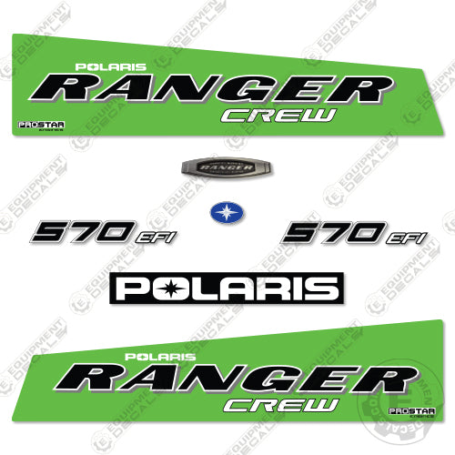 Polaris Ranger 570 Crew 2019 Decal Kit UTV - Lime Green - Aftermarket Kit