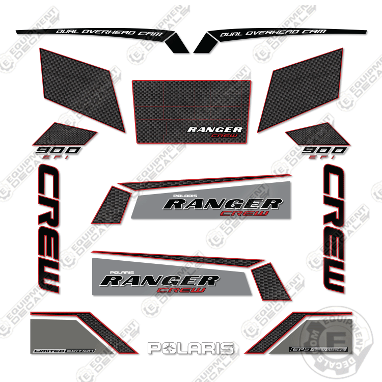 Fits Polaris Ranger 900 Crew EPS LE Decal Kit RED - 2014