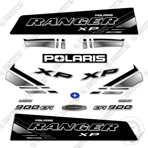 Fits Polaris Ranger 900 EFI XP Decal Kit Utility Vehicle (CUSTOM BLACK)