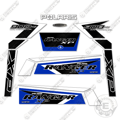 Fits Polaris Ranger 900 Decal Kit - Orange Madness - CUSTOM BLUE
