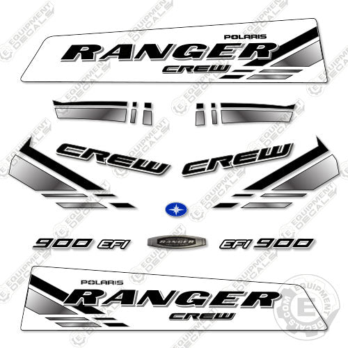 Fits Polaris Ranger 900 EFI Crew White Decal Kit Utility Vehicle