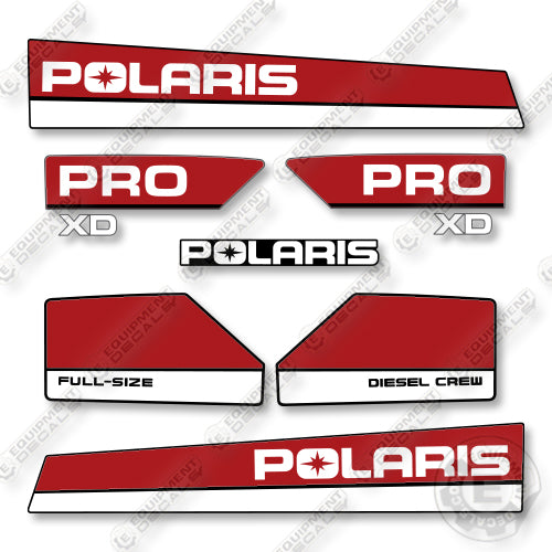 Polaris Ranger PRO XD Diesel Decal Kit Utility Vehicle -  Custom Red - Aftermarket Kit