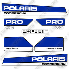 Fits Polaris Ranger Pro XD Full Size Diesel Blue White Decal Kit Utility Vehicle