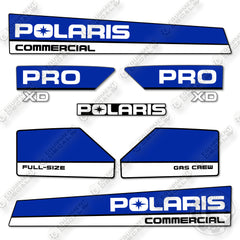 Fits Polaris Ranger Pro XD Full Size Gasoline Blue White Decal Kit Utility Vehicle