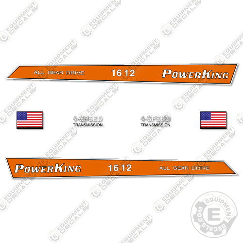 Fits Power King 1612 Decal Kit Tractor
