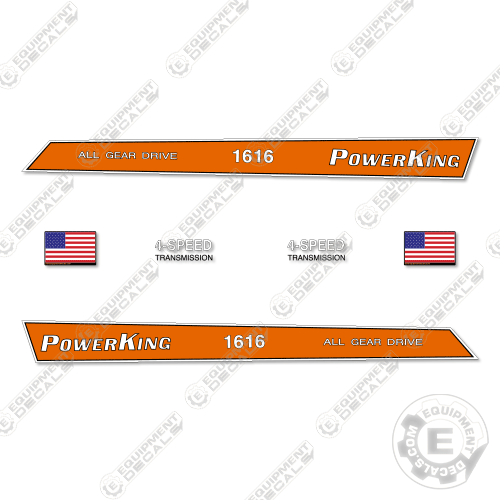 Fits Power King 1616 Decal Kit Tractor