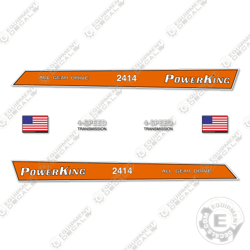 Fits Power King 2414 Decal Kit Tractor – Equipment Decals