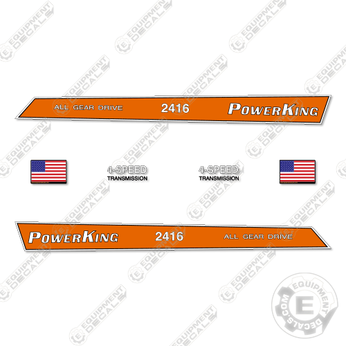 Fits Power King 2416 Decal Kit Tractor – Equipment Decals