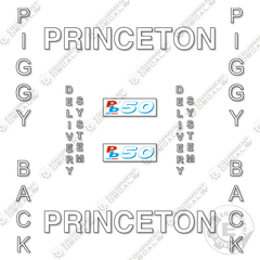 Fits Princeton PB50 Decal Kit Piggy Back Forklift