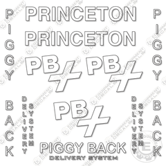 Fits Princeton PB55 3X Decal Kit Piggy Back Forklift