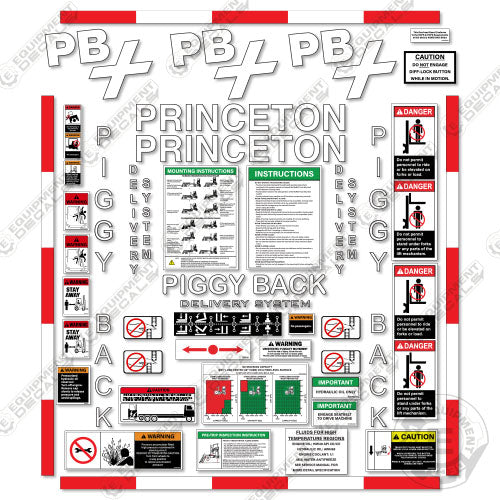 Fits Princeton PBX Decal Kit Piggy Back Forklift