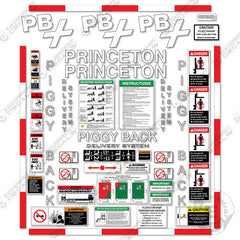Fits Princeton PBX Decal Kit Piggy Back Forklift