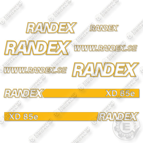 Fits Randex XD85e Decal Kit Trailer - YELLOW!